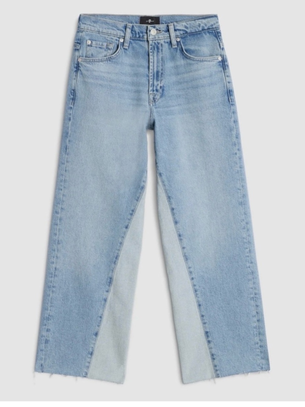 7 for all mankind straight stovepipe ankle jeans seabreeze paneled nwt size 28